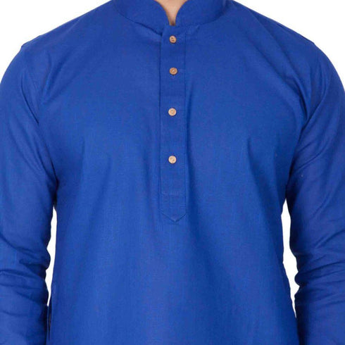 Men's Blue Linen Kurta